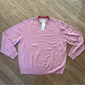 NWT HUDSON NORTH XL dusty rose long sleeve crew neck 100% merino wool sweater